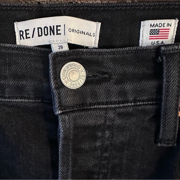 RE/DONE | High Rise Ankle Crop in Faded Black - Picture 9 of 10